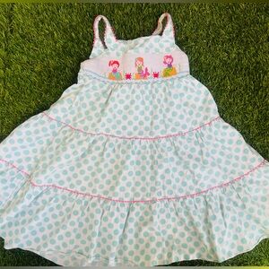 Toddler Blue & White Mermaid Polka Dot Dress